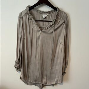 Rachel Zoe Brown 3/4 Sleeve Relaxed Blouse
